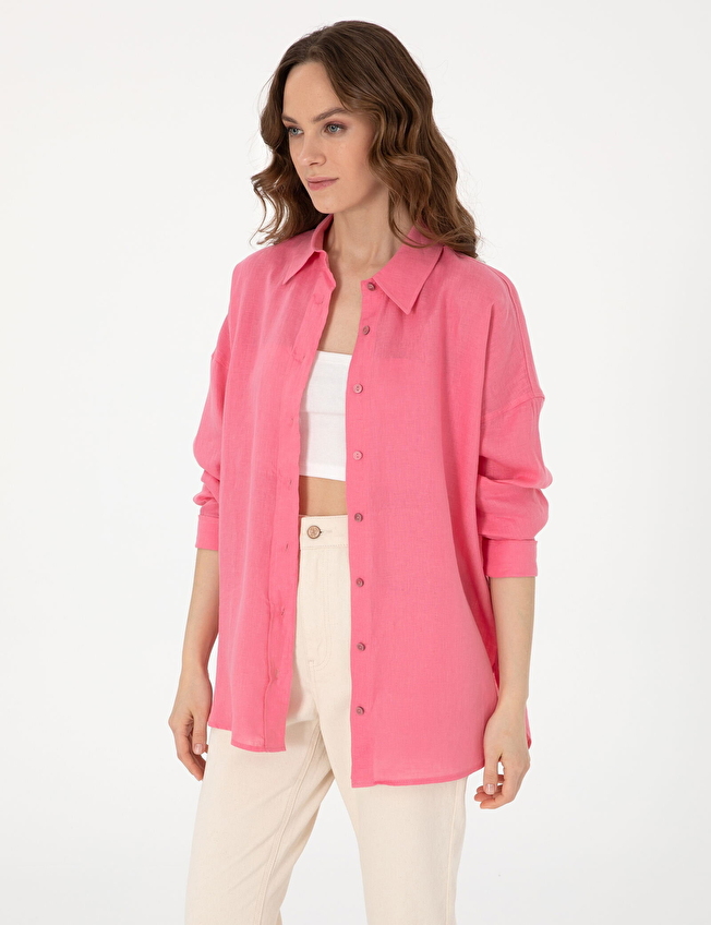 Pierre Cardin Gömlek Yaka Kadın Gömlek 2116820 VR041 Pembe Pierre Cardin Gömlek Yaka Kadın Gömlek 2116820 VR041 Pembe