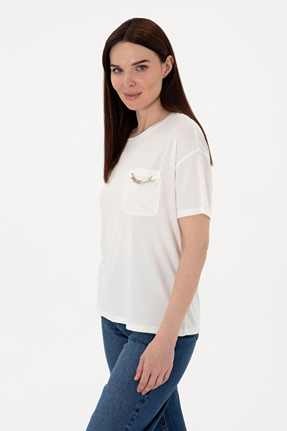Pierre Cardin Bisiklet Yaka Kadın Tişört 2122165 VR013 Beyaz Pierre Cardin Bisiklet Yaka Kadın Tişört 2122165 VR013 Beyaz