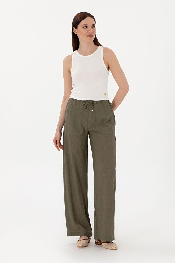 Pierre Cardin Bol Paça Kadın Pantolon 2188803 VR027 Yeşil Pierre Cardin Bol Paça Kadın Pantolon 2188803 VR027 Yeşil