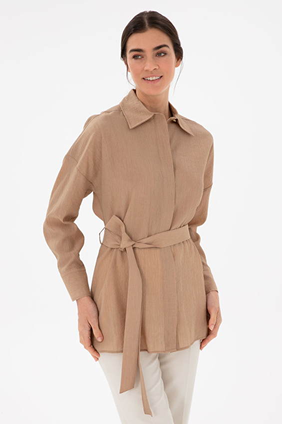 Pierre Cardin Gömlek Yaka Kadın Gömlek 2188795 VR011 Bej Pierre Cardin Gömlek Yaka Kadın Gömlek 2188795 VR011 Bej