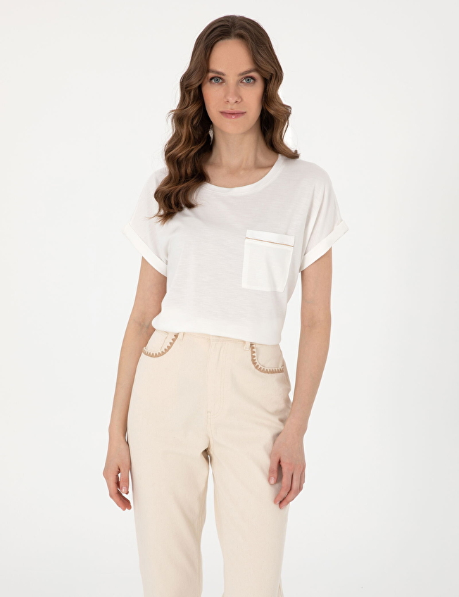 Pierre Cardin Bisiklet Yaka Kadın Tişört 2122126 VR019 Bej Pierre Cardin Bisiklet Yaka Kadın Tişört 2122126 VR019 Bej