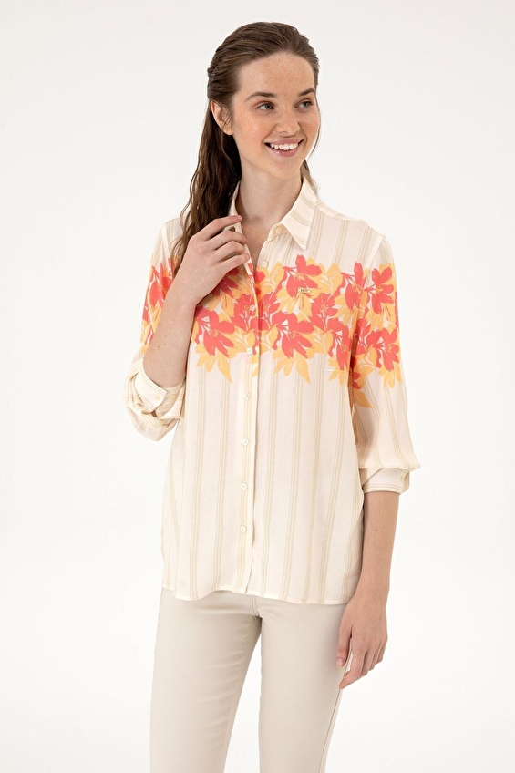 U.S. Polo Assn. Regular Fit Uzun Kollu Kadın Gömlek 2257227 VR202 Turuncu U.S. Polo Assn. Regular Fit Uzun Kollu Kadın Gömlek 2257227 VR202 Turuncu