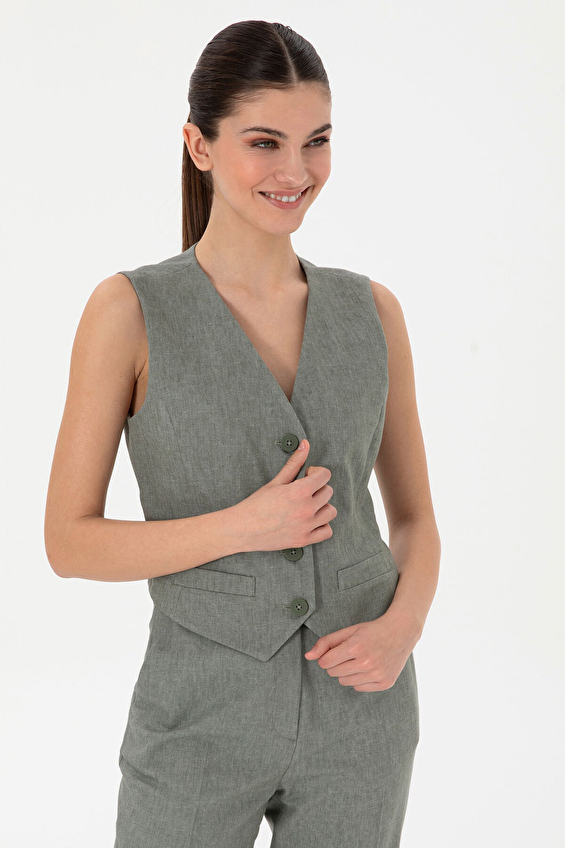 Pierre Cardin V Yaka Kadın Yelek 2189626 VR027 Yeşil Pierre Cardin V Yaka Kadın Yelek 2189626 VR027 Yeşil