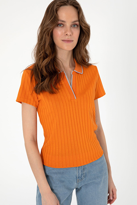 Pierre Cardin Polo Yaka Kadın Tişört 2174906 VR051 Turuncu Pierre Cardin Polo Yaka Kadın Tişört 2174906 VR051 Turuncu
