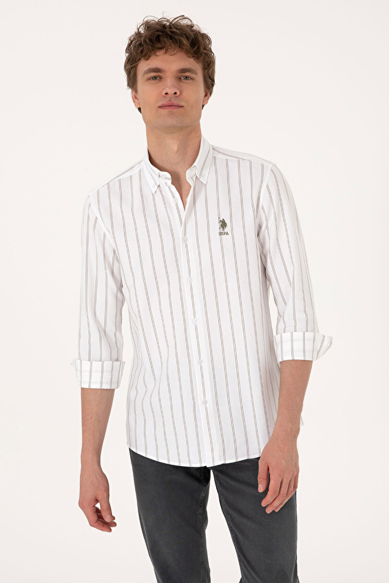U.S. Polo Assn. Slim Fit Erkek Gömlek 2105165 Vizon U.S. Polo Assn. Slim Fit Erkek Gömlek 2105165 Vizon