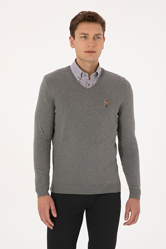 U.S. Polo Assn. Slim Fit Erkek Kazak 2226909 Gri U.S. Polo Assn. Slim Fit Erkek Kazak 2226909 Gri