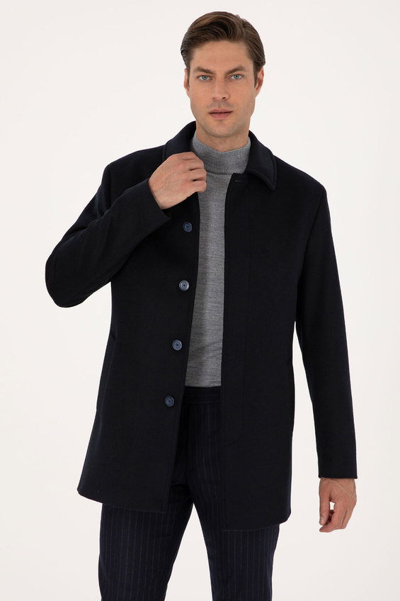 Pierre Cardin Slim Fit Ceket Yaka Erkek Palto 2317473 Lacivert