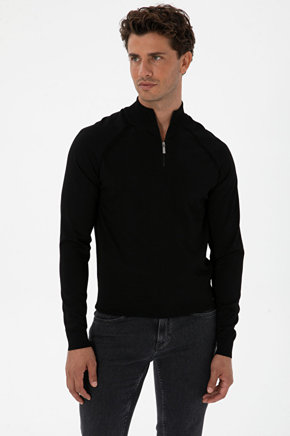 Pierre Cardin Slim Fit Erkek Triko 2243442 Siyah Pierre Cardin Slim Fit Erkek Triko 2243442 Siyah