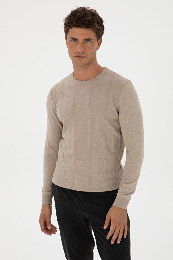 Pierre Cardin Slim Fit Erkek Triko 2243454 Taba Pierre Cardin Slim Fit Erkek Triko 2243454 Taba