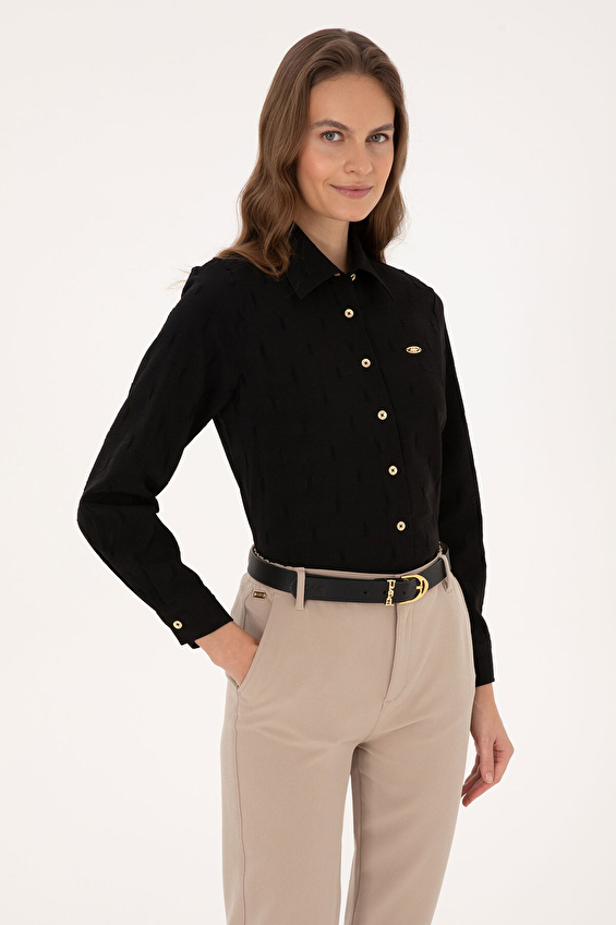 U.S. Polo Assn. Kadın Gömlek 2237348 VR046 Siyah U.S. Polo Assn. Kadın Gömlek 2237348 VR046 Siyah