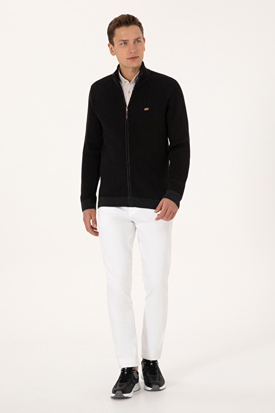 U.S. Polo Assn. Dik Yaka Regular Fit Uzun Kollu Erkek Hırka 2335444 Siyah U.S. Polo Assn. Dik Yaka Regular Fit Uzun Kollu Erkek Hırka 2335444 Siyah