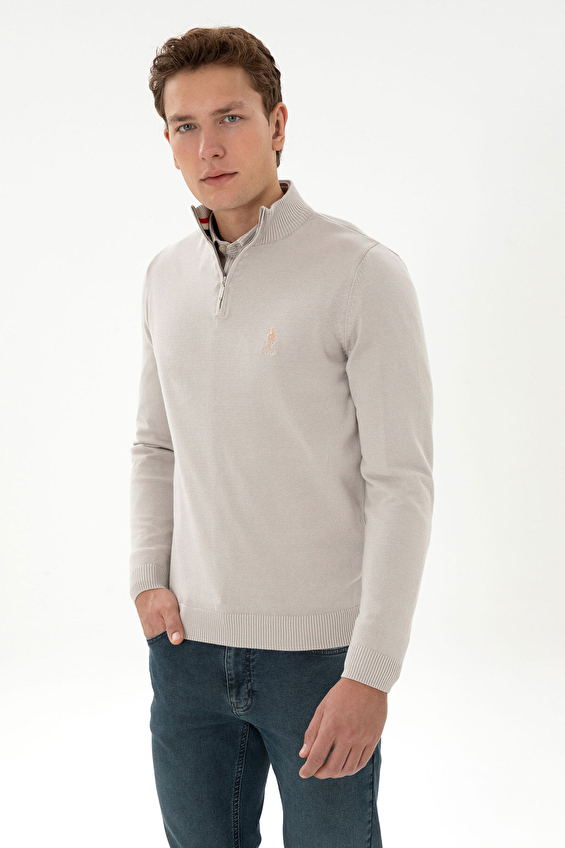 U.S. Polo Assn. Dik Yaka Slim Fit Uzun Kollu Erkek Kazak 2334906 Gri U.S. Polo Assn. Dik Yaka Slim Fit Uzun Kollu Erkek Kazak 2334906 Gri