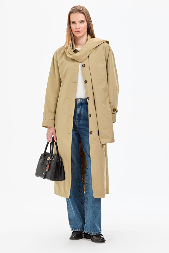 Pierre Cardin Şal Yaka Uzun Kollu Basic Kadın Trençkot 12206 VR011 Bej Pierre Cardin Şal Yaka Uzun Kollu Basic Kadın Trençkot 12206 VR011 Bej
