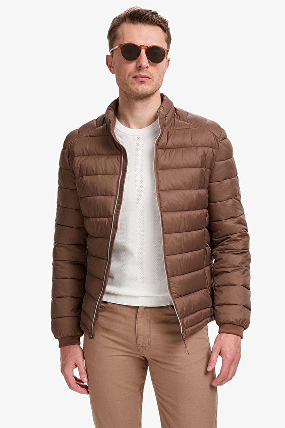 Pierre Cardin Cropped Slim Fit Erkek Mont PU 8906 Kahverengi
