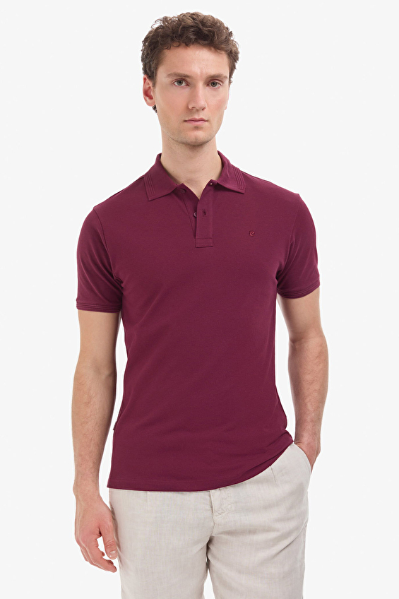 Pierre Cardin Slim Fit Erkek Tişört PU 8962 Bordo Pierre Cardin Slim Fit Erkek Tişört PU 8962 Bordo