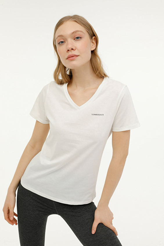 Lumberjack Regular Fit Bisiklet Yaka Kadın Tişört BASIC CT126 Beyaz Lumberjack Regular Fit Bisiklet Yaka Kadın Tişört BASIC CT126 Beyaz