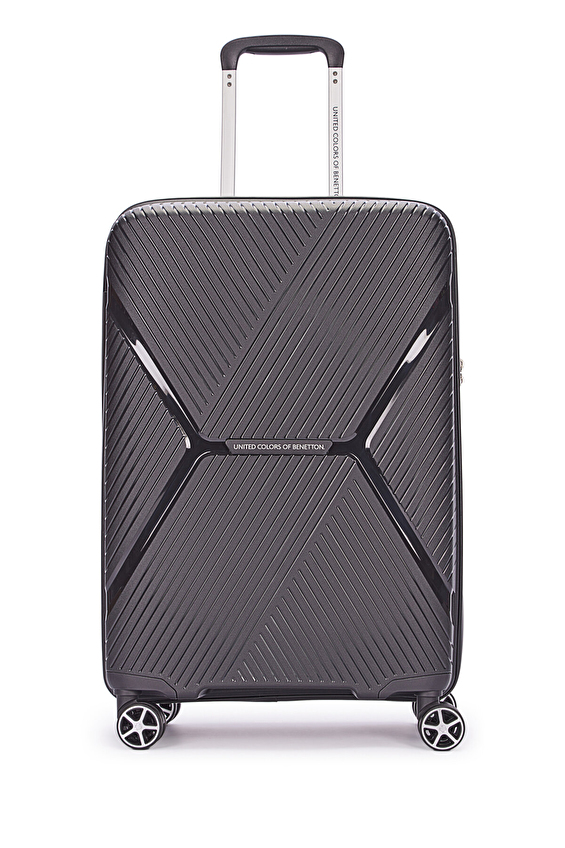 United Colors Of Benetton Sert Valiz Çift Taraflı Fermuarlı Kapama 60CM Orta Boy 14BNT3000 02 S Siyah United Colors Of Benetton Sert Valiz Çift Taraflı Fermuarlı Kapama 60CM Orta Boy 14BNT3000 02 S Siyah
