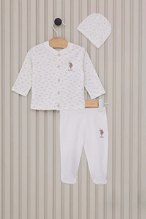 U.S. Polo Assn Bebek Patikli Bebek 3'lü Set USB2023 Krem U.S. Polo Assn Bebek Patikli Bebek 3'lü Set USB2023 Krem