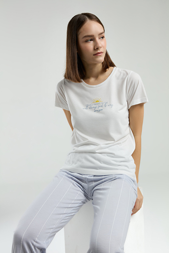 Pierre Cardin Kadın Pijama Takımı PC8978 S BYZ Beyaz Pierre Cardin Kadın Pijama Takımı PC8978 S BYZ Beyaz