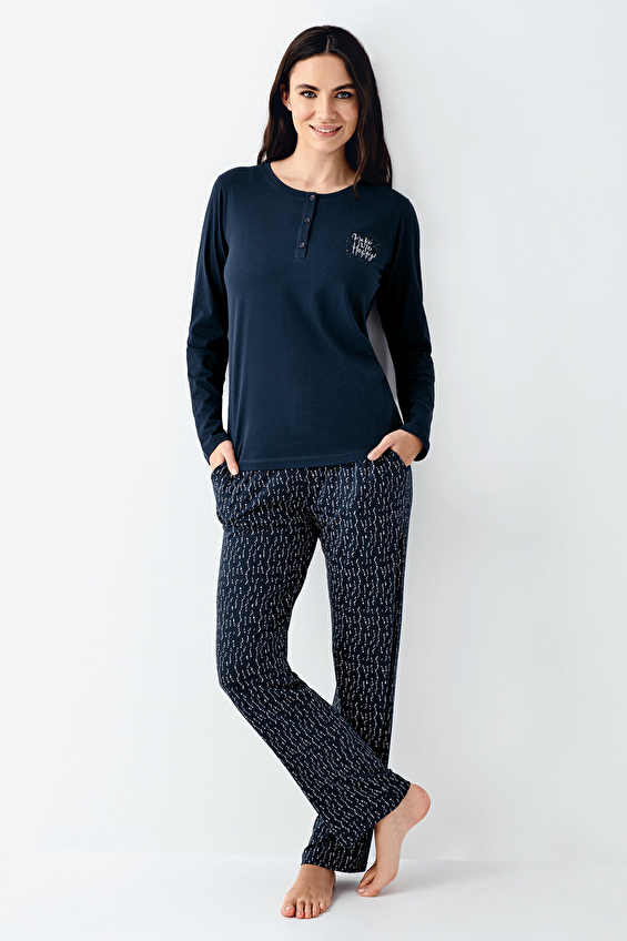 Arnetta Kadın Pijama Takımı AR3429 X LAC Lacivert Arnetta Kadın Pijama Takımı AR3429 X LAC Lacivert