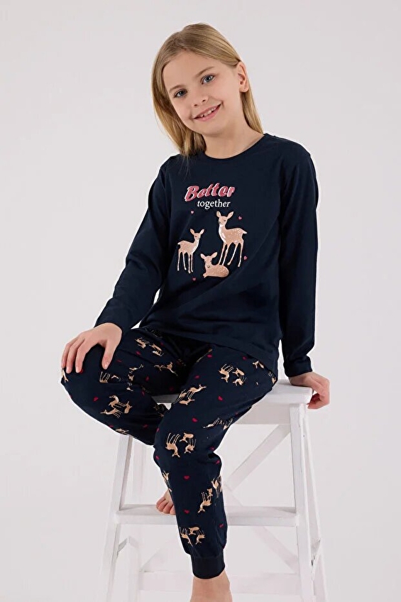 Arnetta Kız Çocuk Pijama Takımı AR3450 G LAC Lacivert Arnetta Kız Çocuk Pijama Takımı AR3450 G LAC Lacivert