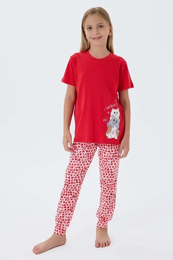 Arnetta Kız Çocuk Pijama Takımı AR3581-G.KRMZ Arnetta Kız Çocuk Pijama Takımı AR3581-G.KRMZ