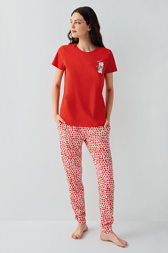 Arnetta Kadın Pijama Takımı AR3581 S KRMZ Kırmızı Arnetta Kadın Pijama Takımı AR3581 S KRMZ Kırmızı