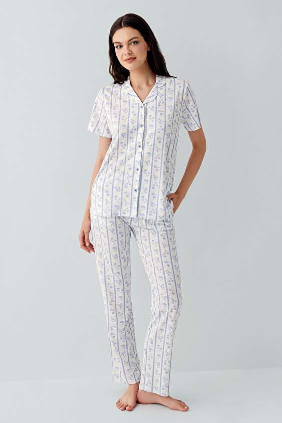 Arnetta Kadın Pijama Takımı AR3619 S Mavi Arnetta Kadın Pijama Takımı AR3619 S Mavi