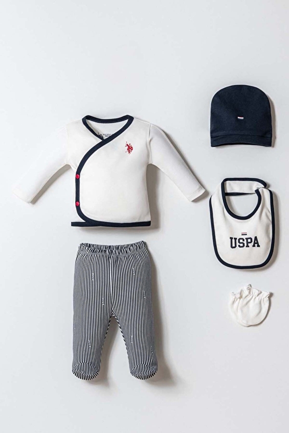 U.S. Polo Assn Bebek Bebek Takım USB2855 Beyaz U.S. Polo Assn Bebek Bebek Takım USB2855 Beyaz
