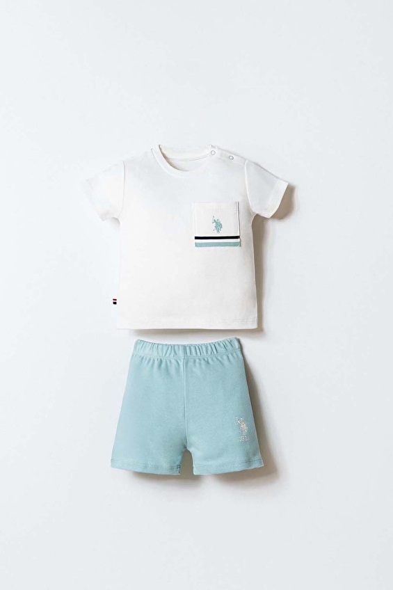 U.S. Polo Assn Bebek Bebek Takım USB2867 Beyaz/yeşil U.S. Polo Assn Bebek Bebek Takım USB2867 Beyaz/yeşil