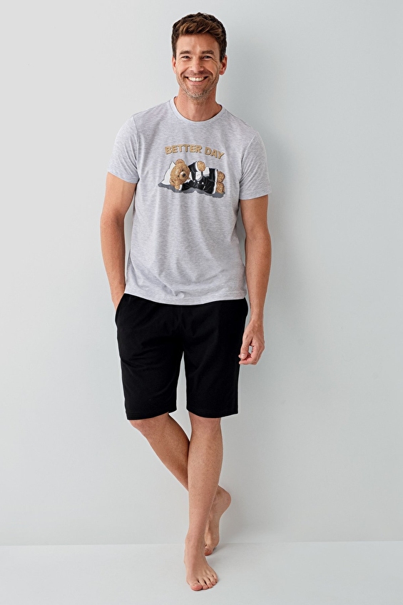 Roly Poly Erkek RolyPoly Pijama Takımı RP3817 S G MLNJ Gri melanj Roly Poly Erkek RolyPoly Pijama Takımı RP3817 S G MLNJ Gri melanj