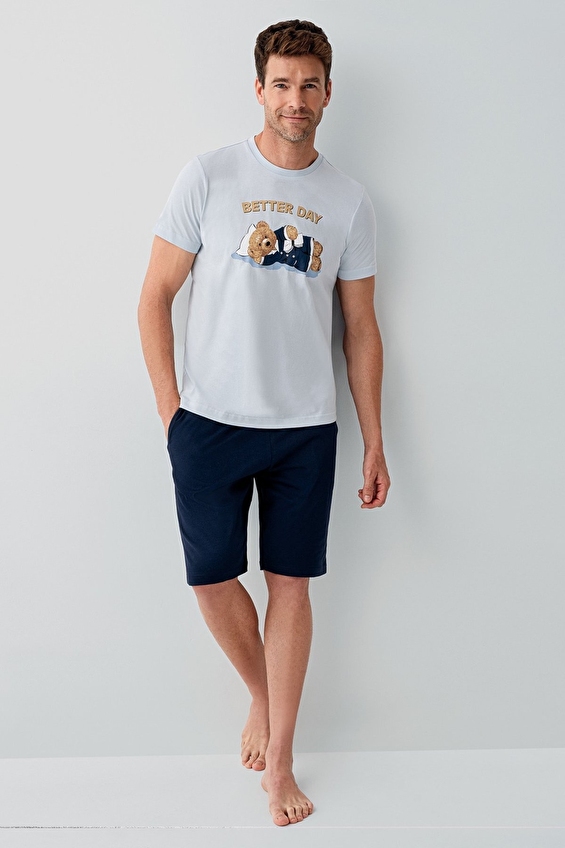 Roly Poly Erkek Pijama Takımı RP3817 S Mavi Roly Poly Erkek Pijama Takımı RP3817 S Mavi