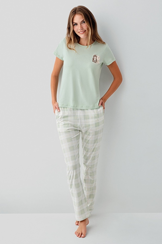 Roly Poly Kadın Pijama Takımı RP3808 S A YSL Açık yeşil Roly Poly Kadın Pijama Takımı RP3808 S A YSL Açık yeşil