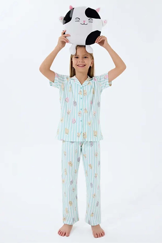 Roly Poly Kız Çocuk Pijama Takımı RP3809-G.BYZ/YSL Roly Poly Kız Çocuk Pijama Takımı RP3809-G.BYZ/YSL
