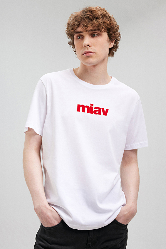 Mavi Bisiklet Yaka Kısa Kol Erkek Tişört M067153 622 Beyaz Mavi Bisiklet Yaka Kısa Kol Erkek Tişört M067153 622 Beyaz