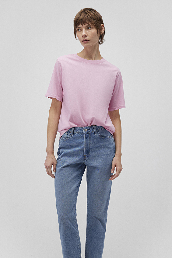 Mavi Bisiklet Yaka Kısa Kollu Kadın Tişört M1600955 71117 Lila Mavi Bisiklet Yaka Kısa Kollu Kadın Tişört M1600955 71117 Lila