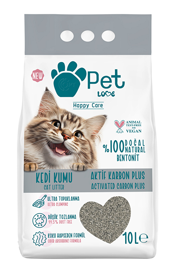 Petlove Kedi Kumu Aktif Karbon Plus 10 lt Petlove Kedi Kumu Aktif Karbon Plus 10 lt
