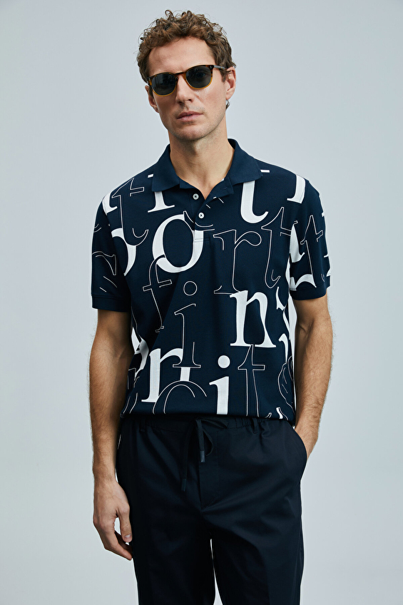 Lufian Slim Fit Polo Yaka Erkek Diamond Tişört 111040219 Lacivert Lufian Slim Fit Polo Yaka Erkek Diamond Tişört 111040219 Lacivert