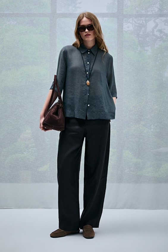 Lufian Kadın Gömlek 121010021 Koyu yeşil Lufian Kadın Gömlek 121010021 Koyu yeşil