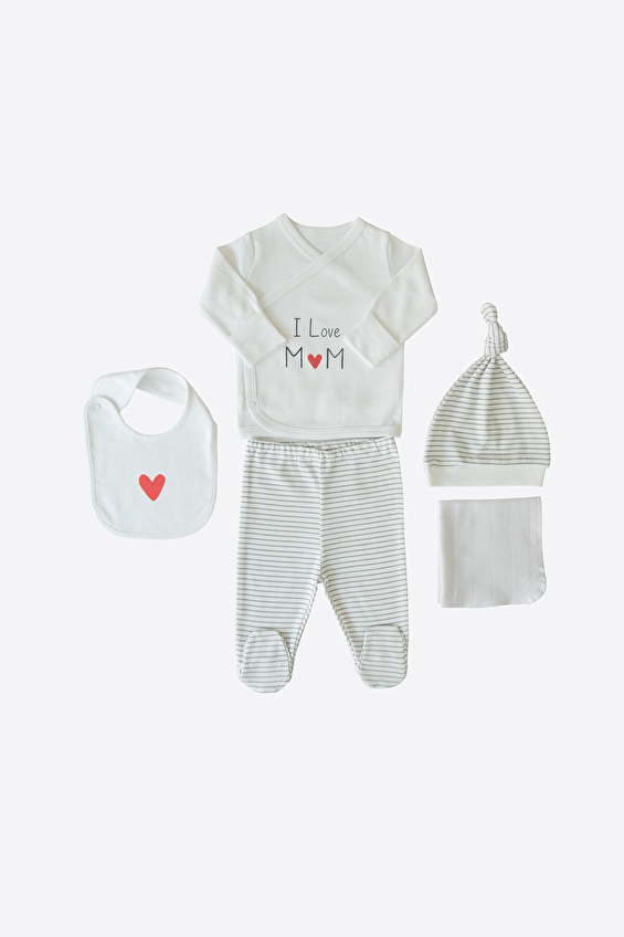 Kitikate Bebek Organik Set 5'li S10912 Gri Kitikate Bebek Organik Set 5'li S10912 Gri