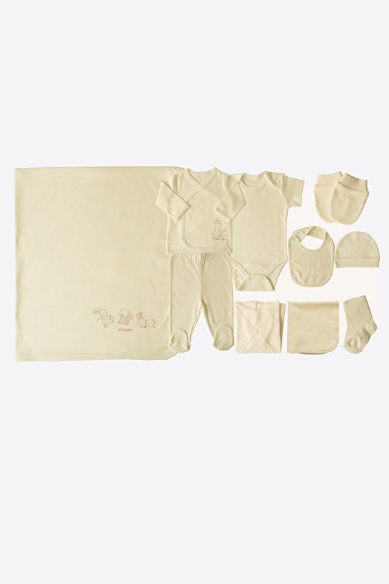 Kitikate Bebek Organik New Basic 10'lu Zıbın Set S66268 Krem