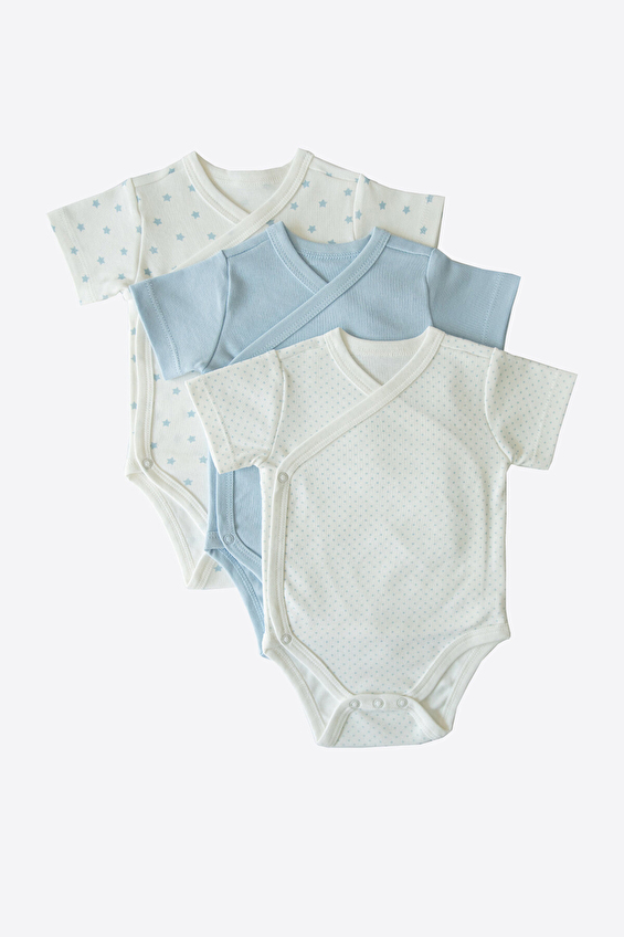 Kitikate Kısa Kol Bebek Organik Body 3'Lü S30330 Mavi Kitikate Kısa Kol Bebek Organik Body 3'Lü S30330 Mavi