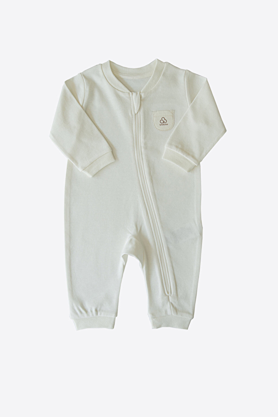 Kitikate Fermuarlı Bebek Organik Tulum S08254 Ekru Kitikate Fermuarlı Bebek Organik Tulum S08254 Ekru