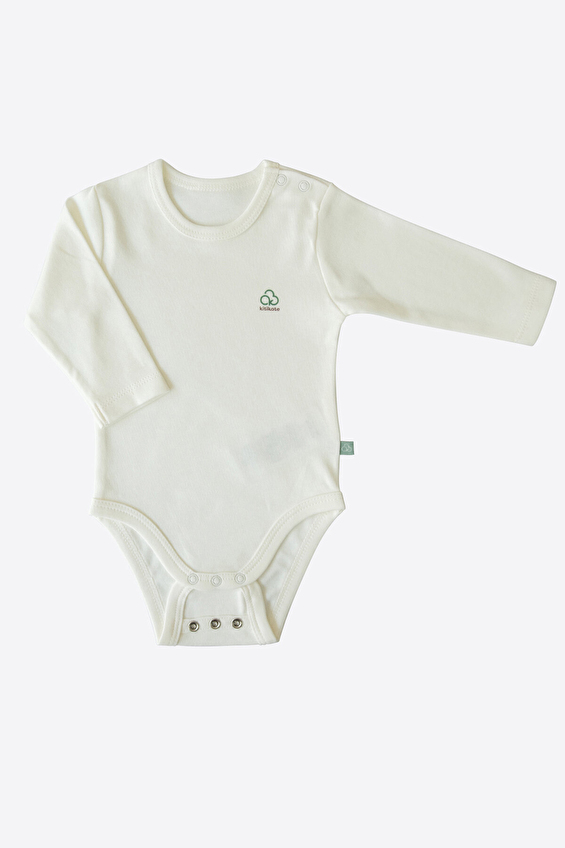 Kitikate Uzun Kol Bebek Organik Body S38558 Ekru Kitikate Uzun Kol Bebek Organik Body S38558 Ekru