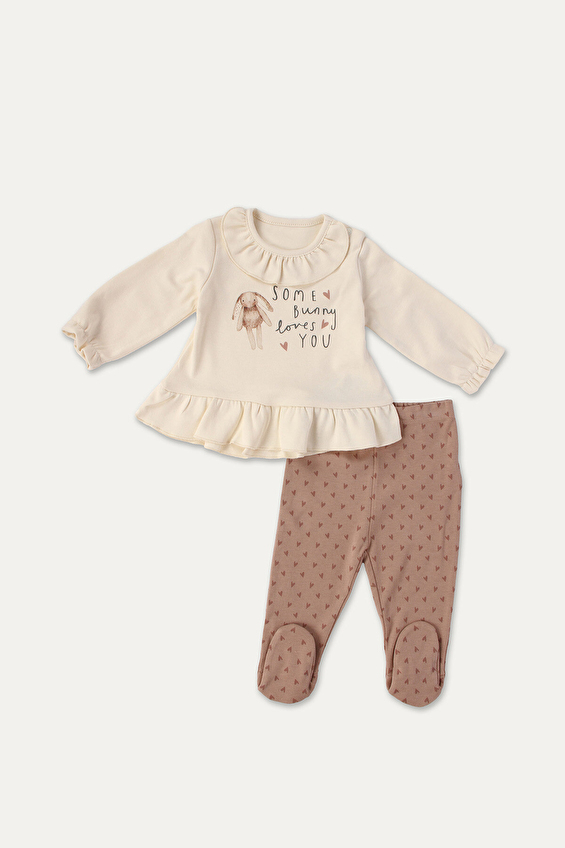 Kitikate Bebek Organik Takım S41411 Krem Kitikate Bebek Organik Takım S41411 Krem