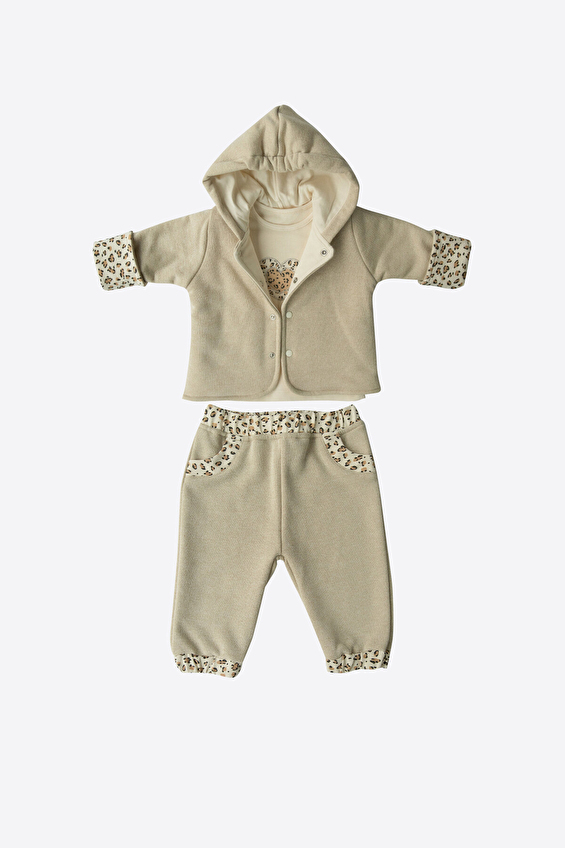 Kitikate Bebek Organik Bety 3'lü Takım S49158 Krem Kitikate Bebek Organik Bety 3'lü Takım S49158 Krem