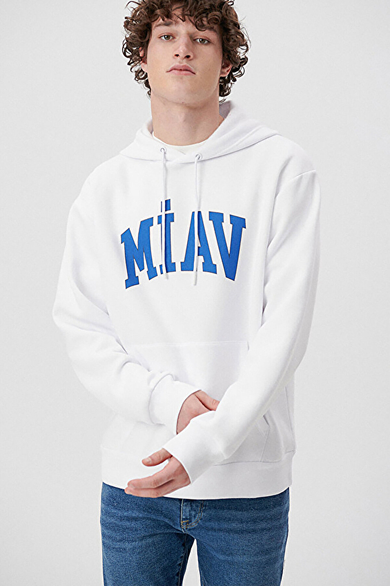 Mavi Miav Erkek Sweatshirt M0S10122 620 Beyaz Mavi Miav Erkek Sweatshirt M0S10122 620 Beyaz