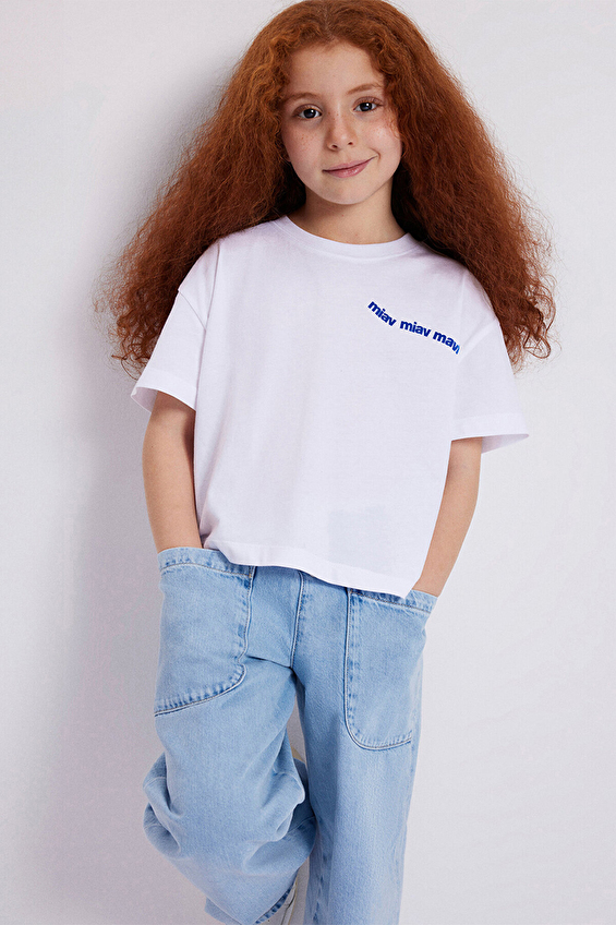 Mavi Kız Çocuk Tişört M7610180-620 Mavi Kız Çocuk Tişört M7610180-620