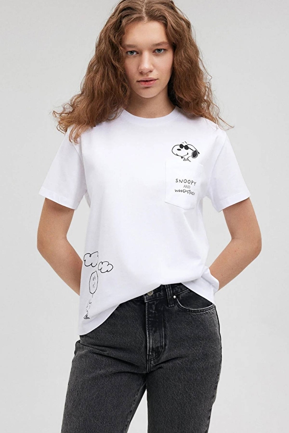 Mavi Loose Fit Kadın Tişört M1612269 620 Beyaz