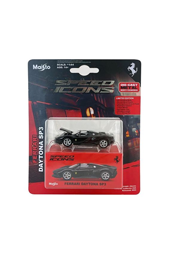Maisto Speed Icons 1:64 Ferrari Daytona SP3 Siyah Maisto Speed Icons 1:64 Ferrari Daytona SP3 Siyah